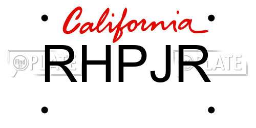 RHPJR California License Plate
