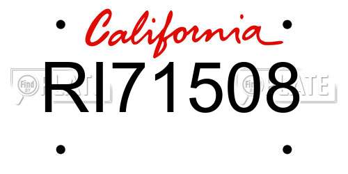 RI71508 California License Plate