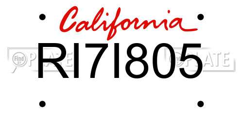 RI7I805 California License Plate