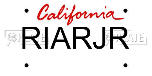 RIARJR California License Plate