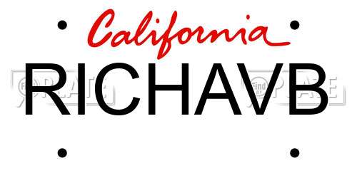 RICHAVB California License Plate