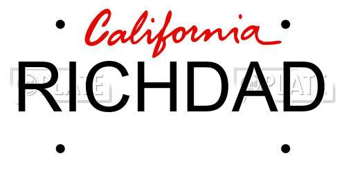 RICHDAD California License Plate