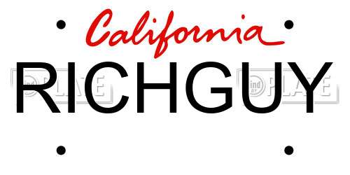RICHGUY California License Plate