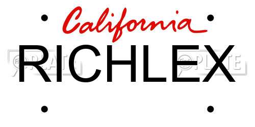 RICHLEX California License Plate