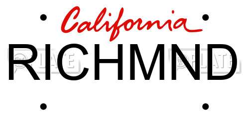 RICHMND California License Plate