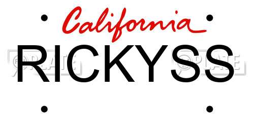 RICKYSS California License Plate