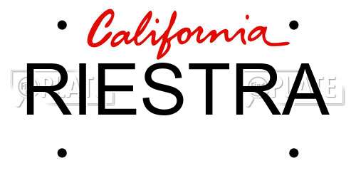 RIESTRA California License Plate