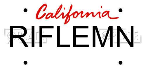 RIFLEMN California License Plate