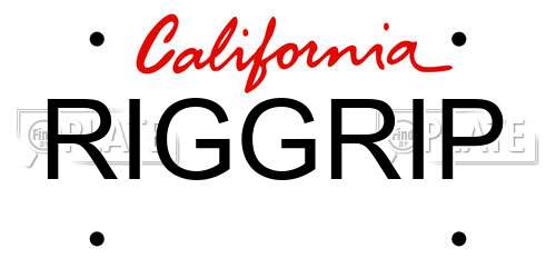 RIGGRIP California License Plate