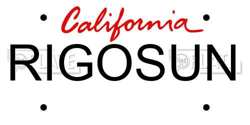 RIGOSUN California License Plate