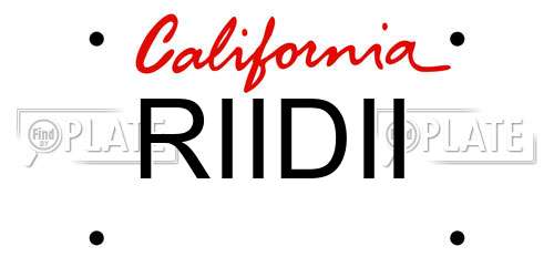 RIIDII California License Plate