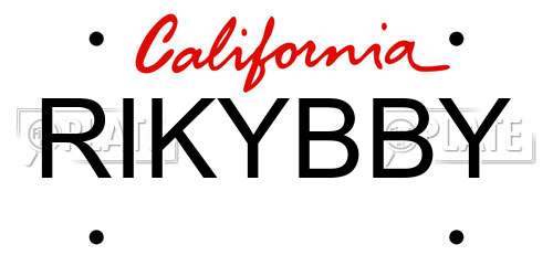RIKYBBY California License Plate