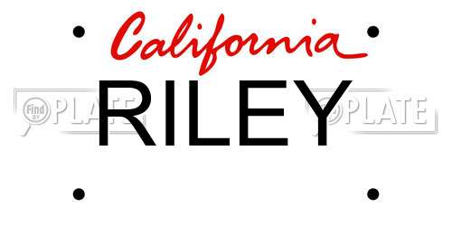 RILEY California License Plate