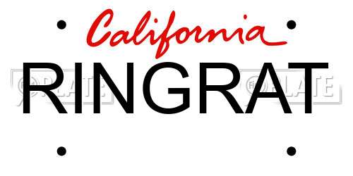 RINGRAT California License Plate