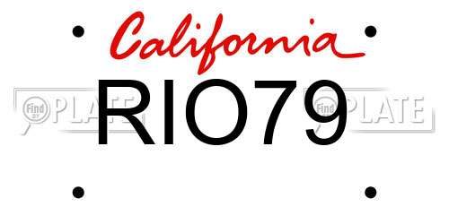 RIO79 California License Plate