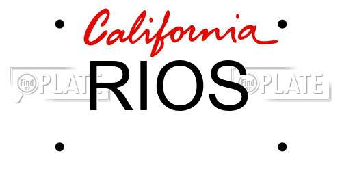 RIOS California License Plate