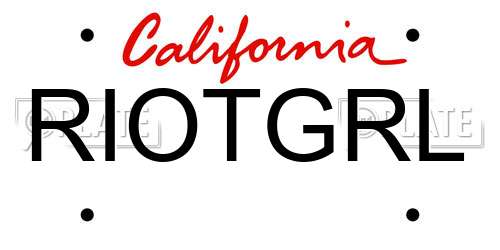 RIOTGRL California License Plate