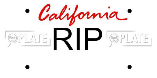 RIP California License Plate