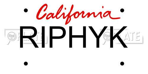 RIPHYK California License Plate