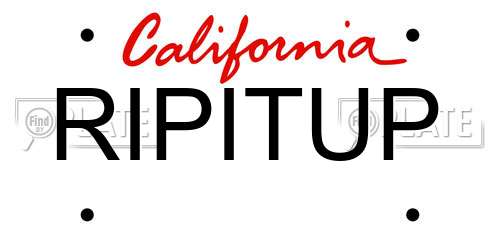 RIPITUP California License Plate