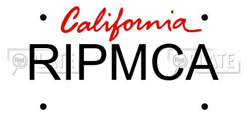 RIPMCA California License Plate