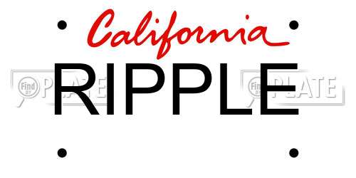 RIPPLE California License Plate