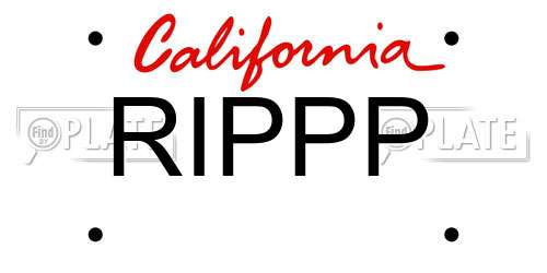 RIPPP California License Plate