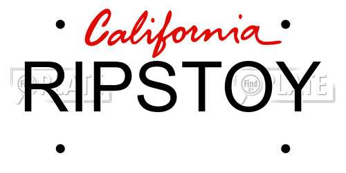 RIPSTOY California License Plate