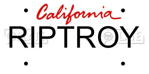 RIPTROY California License Plate