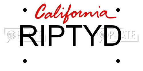 RIPTYD California License Plate