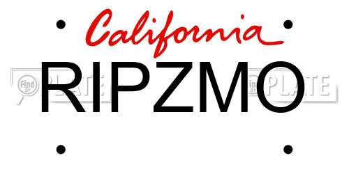 RIPZMO California License Plate