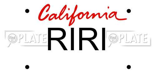 RIRI California License Plate