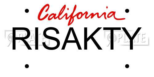 RISAKTY California License Plate
