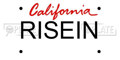 RISEIN California License Plate