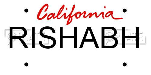 RISHABH California License Plate