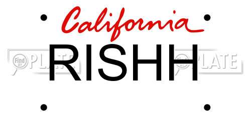 RISHH California License Plate