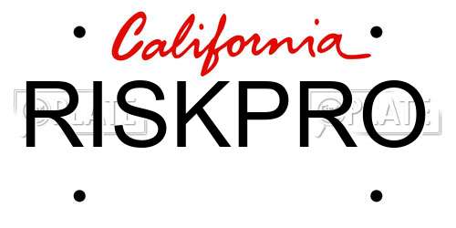 RISKPRO California License Plate