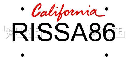 RISSA86 California License Plate
