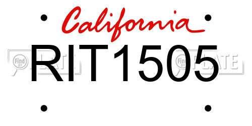 RIT1505 California License Plate