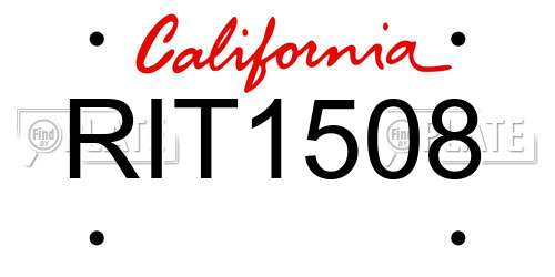 RIT1508 California License Plate