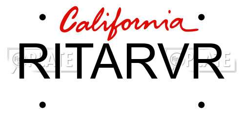 RITARVR California License Plate