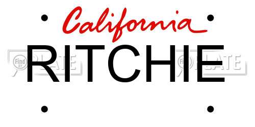 RITCHIE California License Plate