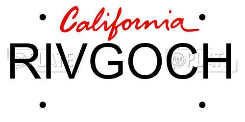 RIVGOCH California License Plate