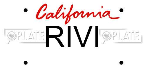 RIVI California License Plate