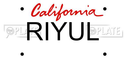 RIYUL California License Plate