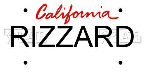 RIZZARD California License Plate