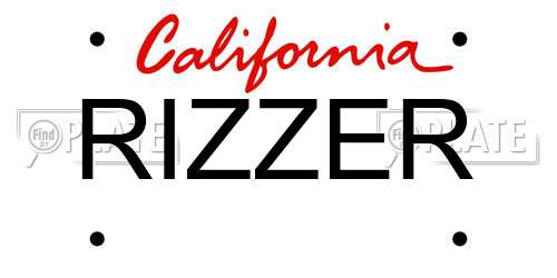 RIZZER California License Plate