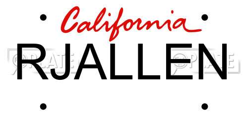RJALLEN California License Plate