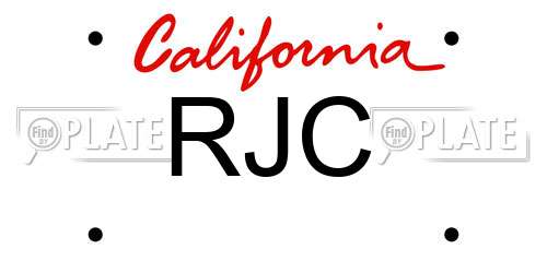 RJC California License Plate