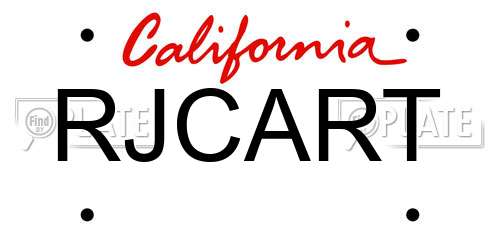 RJCART California License Plate